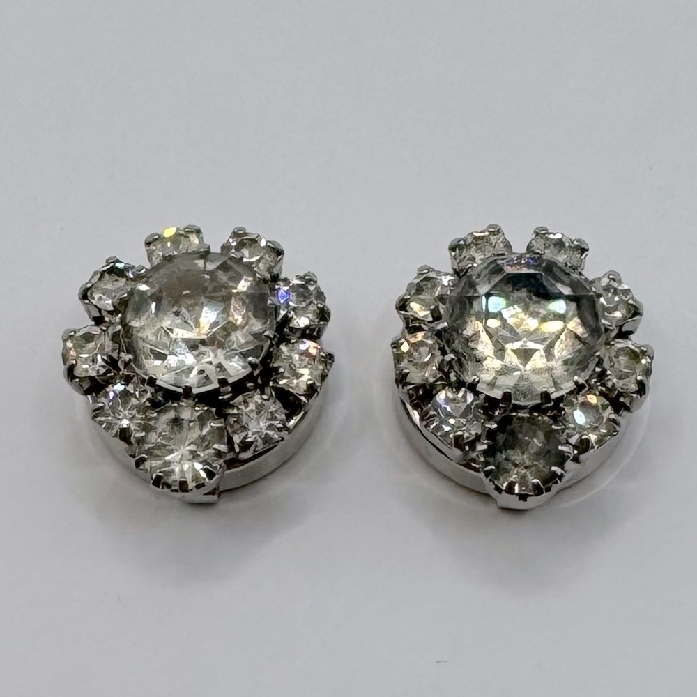 VINTAGE Crystal Button Covers - Set of 2 - Picture 7 of 14
